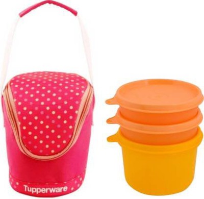 TUPPERWARE Princes 3 containers lunch box set with Bag 3 Containers Lunch Box(810 ml)