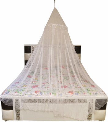 Muskan Collection Nylon Adults Washable ROUNDMN01 Mosquito Net(White, Ceiling Hung)