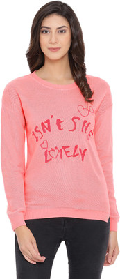 MODA ELEMENTI Round Neck Self Design Women Pullover