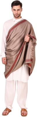 BRAVEZI Polyester Wool Blend Solid Men Shawl(Brown)