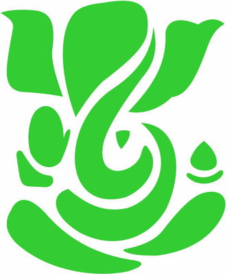 SUDARSHAN STICKER 30 cm Ganesh ji Night Glow - Radium Glow in The Dark - Night Glowing Wall Stickers 30Cm X 25Cm Self Adhesive Sticker(Pack of 1)
