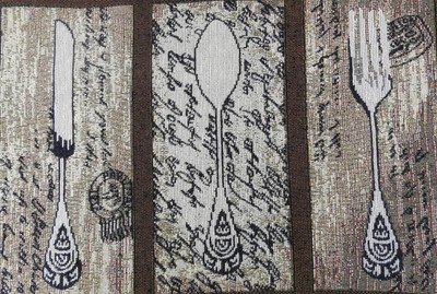 PRAKARTIK Rectangular Pack of 4 Table Placemat(Brown, Beige, Cotton)