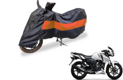 AK Star Waterproof Two Wheeler Cover for TVS(Apache RTR 180, Black, Orange)