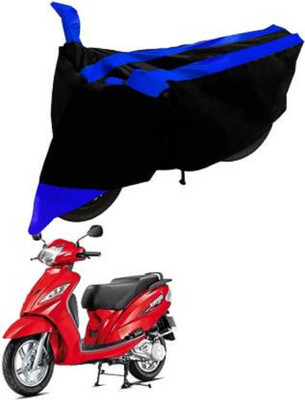 AK Star Waterproof Two Wheeler Cover for TVS(Wego, Blue, Black)