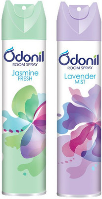 Odonil Rose, Lavender Car Freshener Spray Jasmine & Lavender(2 x 170 ml)
