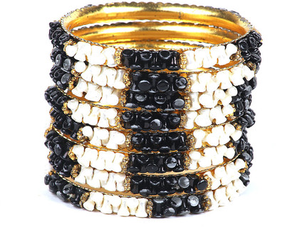 Nila Mother of Pearl Pearl Gold-plated Bangle Set(Pack of 8)