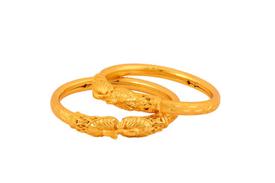 CITY GIRL Copper Gold-plated Bangle(Pack of 2)