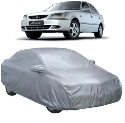 MoTRoX Car Cover For Hyundai Accent Viva (With Mirror Pockets)(Silver)