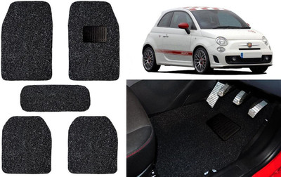 Auto Kite Plastic, PVC, Vinyl Standard Mat For  Fiat 500 Abarth(Black)