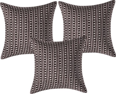 Texstylers Striped Cushions Cover(Pack of 3, 40 cm*40 cm, Brown)