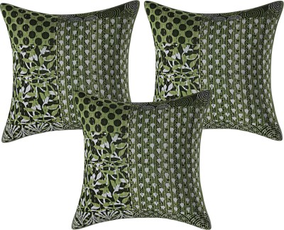 Texstylers Printed Cushions & Pillows Cover(Pack of 3, 40 cm*40 cm, Green)