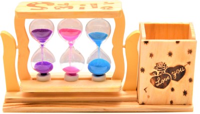 Sigaram 1 Compartments Wood, Glass Pen Stand(Multicolor)