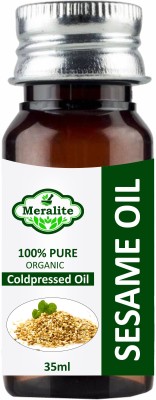 Meralite Organic Sesame Oil (Pure Cold Pressed Oil) For Hair, Body, Skin Care Hair Oil (35 ml)