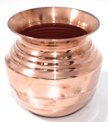 SHIBU Coper Designer 850ml Pooja Lota Copper Kalash(Height: 4.6 inch, Brown)