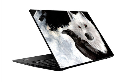 GADGETSWRAP GWAB-19915 Printed Top Only albino a song of ice and fire black direwolf game of thrones ghost jon snow ravens red eyes wolves Vinyl Laptop Decal 14