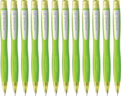uni-ball Shalaku M5-228 0.5mm Built in Eraser (Green Body) Mechanical Pencil(Pack of 12, Green)