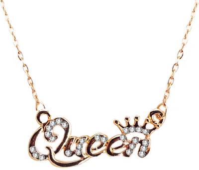 Om Jewells Ravishing Gold Platted Queen Pendant Necklace with