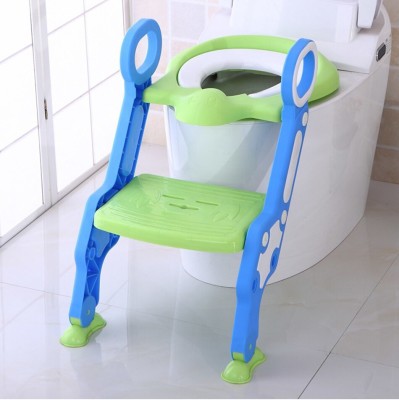 NIRVA Potty Training Seat for Potty Training Step Trainer Ladder Toilet Training Potty Seat In Non-Slip Steps soft Cushion Pad for Baby Boys Girls In Blue Color Potty Seat(Green, Blue)