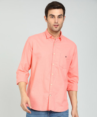 Louis Philippe Sport Men Solid Casual Pink Shirt