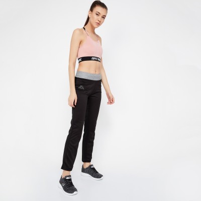 Kappa Solid Women Black Track Pants