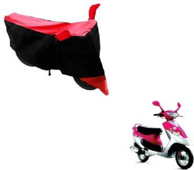 AK Star Waterproof Two Wheeler Cover for TVS(Scooty Pep+, Red, Black)