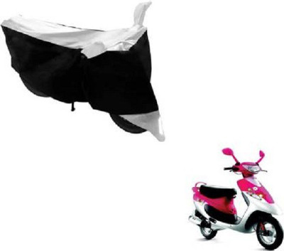 AK Star Waterproof Two Wheeler Cover for TVS(Scooty Pep+, Silver, Black)