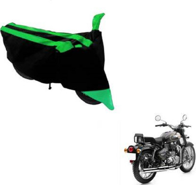 AK Star Waterproof Two Wheeler Cover for Royal Enfield(Bullet 500, Green, Black)