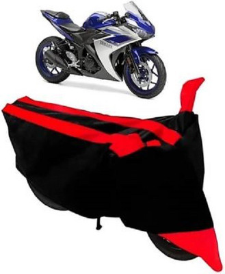 AK Star Waterproof Two Wheeler Cover for Yamaha(R15 V3, Black, Red)