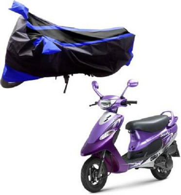 AK Star Waterproof Two Wheeler Cover for TVS(Scooty Pep+, Blue, Black)