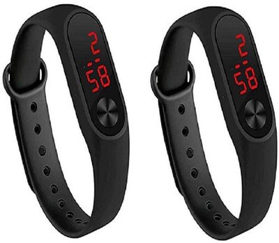 reloaded digital led combo pack Combo of Black Color Unisex Digital LED Silicone Wrist M3 Band Watch for Boys Digital Watch - For Boys & Girls