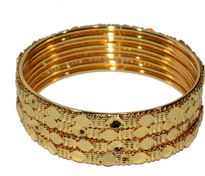 Jewels Kafe Alloy Gold-plated Bangle Set(Pack of 4)