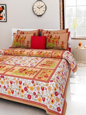 Chachi 120 TC Cotton King Printed Flat Bedsheet(Pack of 1, Multicolor)