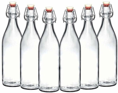 Goldstar 1000 ml Glass Bottle(Pack of 6, Clear)