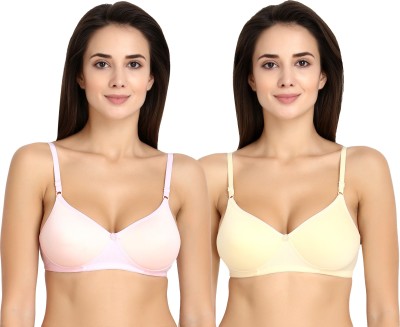 KSB Enterprises by KSB Enterprises Women T-Shirt Lightly Padded Bra(Pink, Beige)