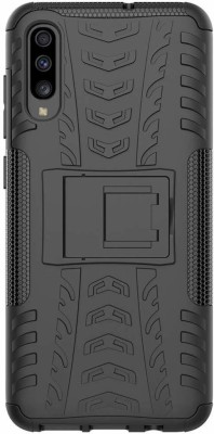 Accessories Kart Back Cover for Samsung A50s premium Dazzle tyre case with kick stand black(Black)