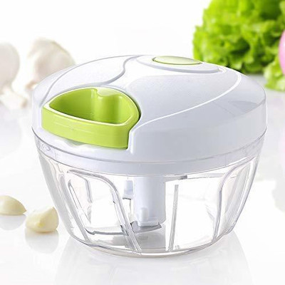 ZURU BUNCH Mini Plastic Handy Chopper Vegetable Cutter with 3 Blades and Pull Handle Fruit Chilly Onion Chopper Vegetable & Fruit Chopper(Pack Of 1 chopper)