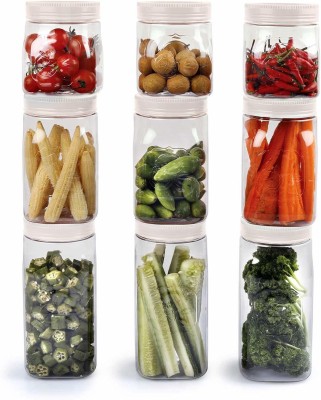 cello Plastic Grocery Container  - 500 ml, 750 ml, 1000 ml(Pack of 9, Clear)
