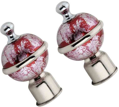 GROWNIX Red, Silver Rod Rail Bracket Metal(Pack of 2)
