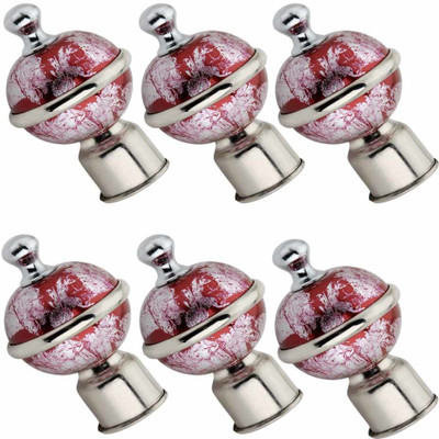 GROWNIX Red, Silver Rod Rail Bracket Metal(Pack of 6)