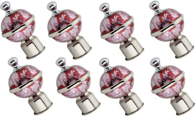 GROWNIX Red, Silver Rod Rail Bracket Metal(Pack of 8)