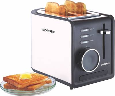 BOROSIL KRISPY POP-UP TOASTER SS 850 W Pop Up Toaster  (White)