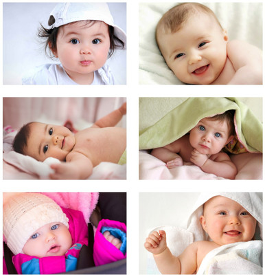 Printnet 48.26 cm baby199 Self Adhesive Sticker(Pack of 6)