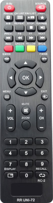 LipiWorld RC-2 UNI-72 Led LCD Tv Remote Compatible with  Reconnect Remote Controller(Black)