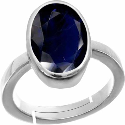 Sidhi shree Natural 14.25 Ratti Neelam Blue Sapphire Gem Stone With Leb Certificate Brass Sapphire Ring