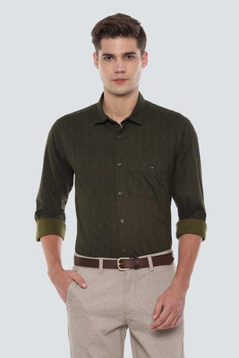 Louis Philippe Sport Men Printed Casual Dark Green Shirt