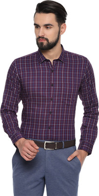 van-heusen-men-checkered-formal-purple-shirt