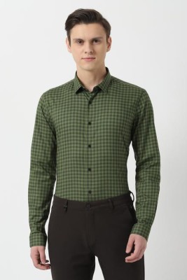 louis-philippe-athwork-men-checkered-formal-green-shirt