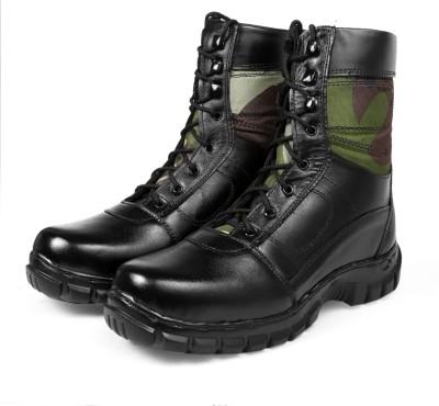 PARA GLAXY Leather Boots/ Combat Boots/Unique Boots Shoes For Men's Boots For Men(Black)