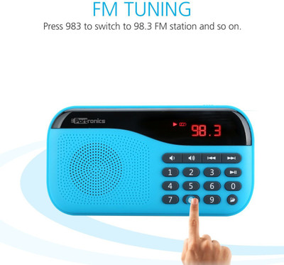34% OFF on Portronics POR 142/ Plugs portable sound system with FM 2 W Portable Mobile/Tablet Speaker(Blue, Mono Channel)