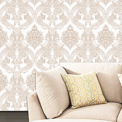 Arhat DAMASK E-474 GLOSSY PVC Stencil(Pack of 1, DESIGNER MOTIFF)